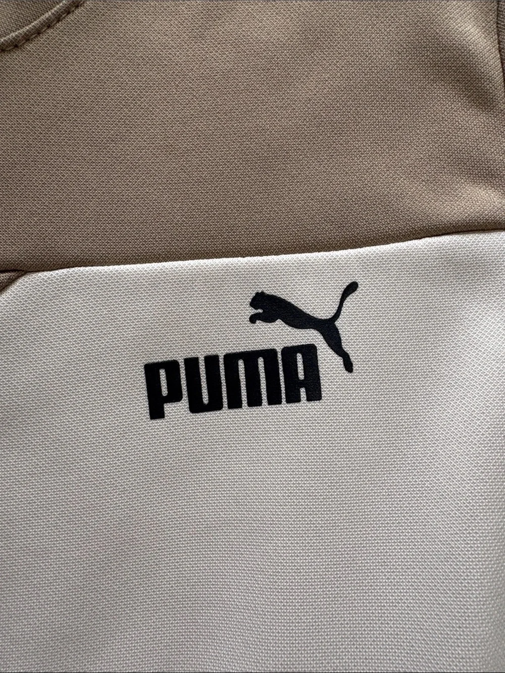 Puma Kids Beige and Cream Colorblock Joggers